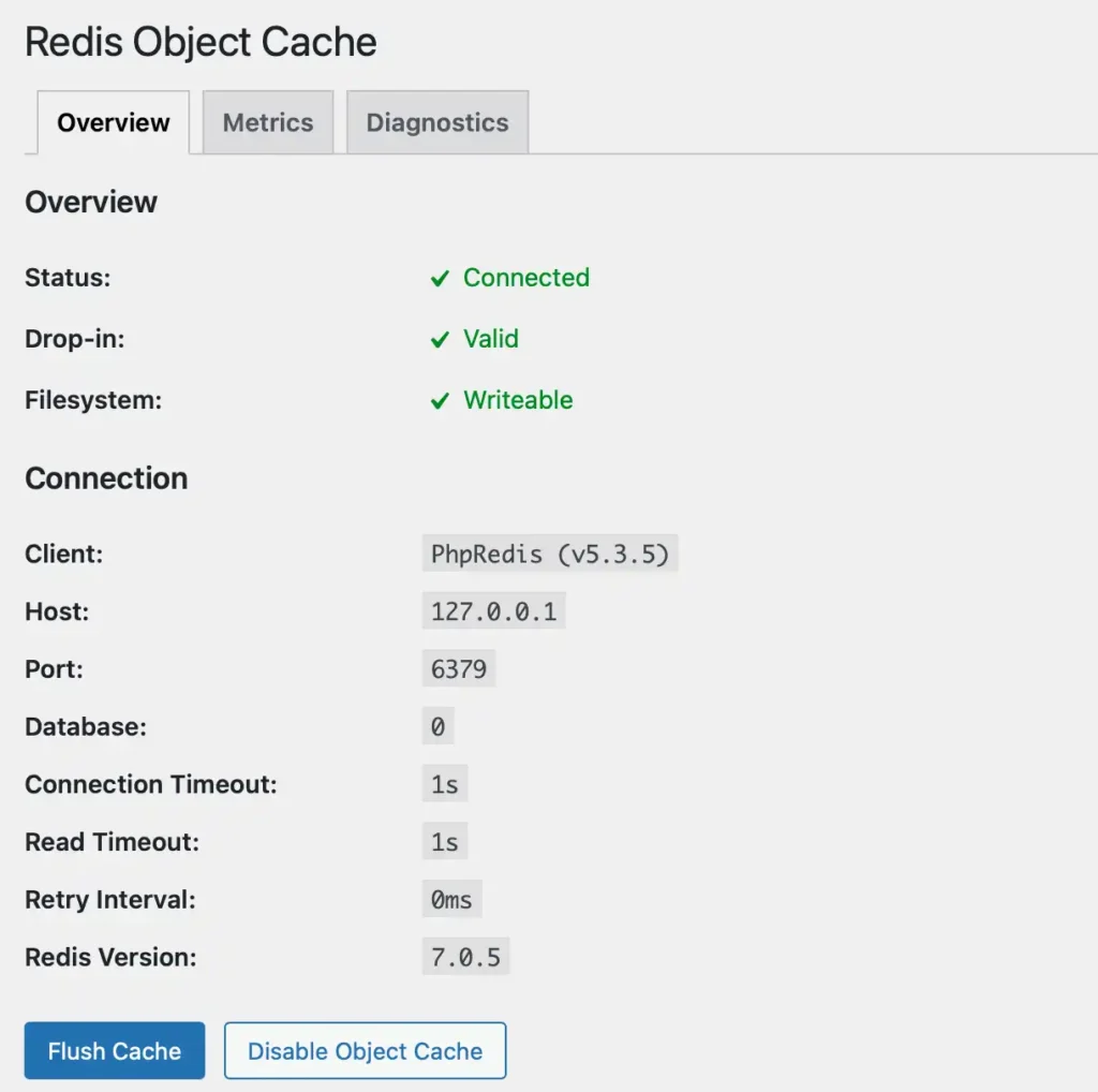 redis object cache
